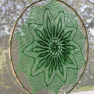 Zöld horgolt mandala 40 cm, Otthon & Életmód, Dekoráció, Fali és függő dekoráció, Függődísz, , MESKA