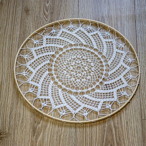 Hófehér horgolt mandala 40 cm - Meska.hu