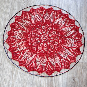 Bordó horgolt mandala 50 cm - Meska.hu