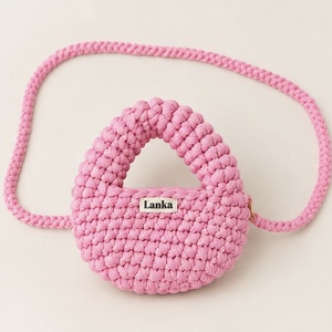 Cím: Lanka Kézműves Horgolt Mini Válltáska � Rózsaszín Crossbody - Meska.hu