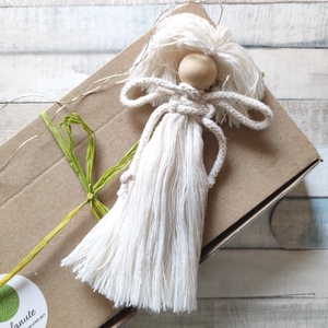 Csináld magad! 3 makramé angyal  autódísz, karácsonyfadísz természetes anyagokból, saját készítésű ajándék, DIY (Csináld magad), Egységcsomag, Csomózás, Mindenmás, MESKA