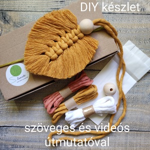 DIY Boho makramé levél, saját készítésű ajándék, lakásdekoráció, DIY (Csináld magad), Egységcsomag, Csomózás, Mindenmás, MESKA