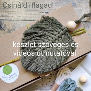 DIY:  3 kifésülhető makramé levél újrahasznosított pamut fonalból, saját készítésű ajándék, falidísz - diy (csináld magad) - egységcsomag - Meska.hu