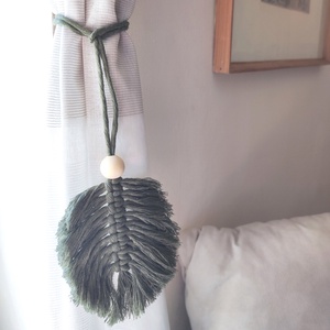  Boho stílusú makramé levél, lakásdekoráció újrahasznosított pamutból, függöny összefogó - Meska.hu