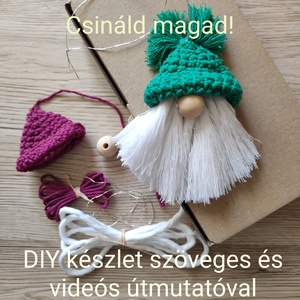 Csináld magad! Skandináv karácsonyi manó karácsonyfadísz, autódísz természetes anyagokból, DIY csomag gyerekeknek, DIY (Csináld magad), Egységcsomag, Csomózás, Mindenmás, MESKA