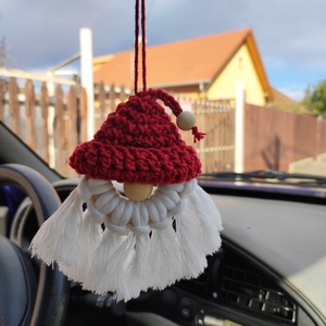 DIY csomag gyerekeknek, Csináld magad! 4 makramé karácsonyi manó, karácsonyfadísz, autódísz - diy (csináld magad) - egységcsomag - Meska.hu