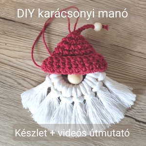 DIY csomag gyerekeknek, Csináld magad! Makramé karácsonyi manó, karácsonyfadísz, autódísz,  - Meska.hu