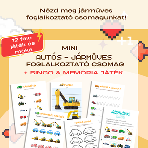 Fiús - Dínós - Járműves - Családi játék csomag (Memória, Bingo) és kisebb foglalkoztató játékok - játék & sport - készségfejlesztő és logikai játék - memória játékok - Meska.hu