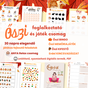 30+ oldal ŐSZI foglalkoztató és családi játék csomag (Memória, Bingo, Bakancslista, Kincskereső)  - játék & sport - készségfejlesztő és logikai játék - oktató játékok - Meska.hu