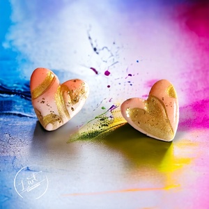 Cukorka színű szívecske 2 fülbevaló , Ékszer, Fülbevaló, Fülékszer, Ékszerkészítés, MESKA