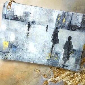 Cityscape art elegancia, fekete-fehér,  egyedi neszesszer/tolltartó , Táska & Tok, Neszesszer, Festett tárgyak, Varrás, MESKA