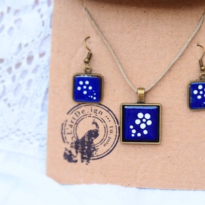 Kékfestő tűzzománc ékszerszett bőrszalaggal - ékszer - ékszerszett - Meska.hu Kékfestő tűzzománc ékszerszett bőrszalaggal - ékszer - ékszerszett - Meska.hu