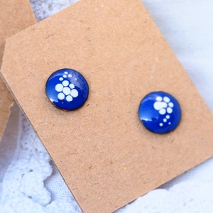 Kékfestő - tűzzománc bedugós fülbevaló - Meska.hu