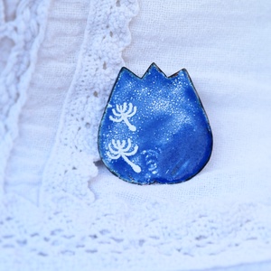 Kék tulipán bross - Meska.hu