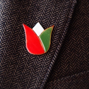 TŰZZOMÁNC Tulipán trikolor bross, kitűző, kokárda, magyar - Meska.hu