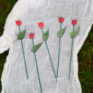 Szálas tulipán - tűzzománc - otthon & életmód - dekoráció - dísztárgy - Meska.hu