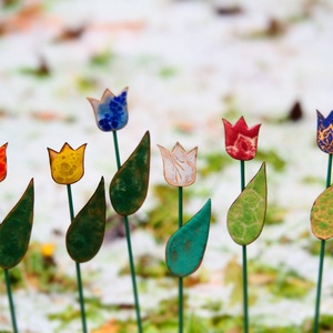 Szálas tulipán - tűzzománc - otthon & életmód - dekoráció - dísztárgy - Meska.hu