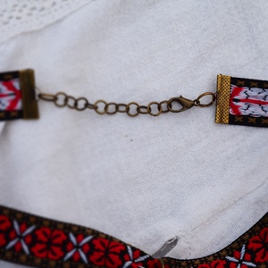 Tűzzománc szívecske medál - textil láncon - ékszer - nyaklánc - medálos nyaklánc - Meska.hu