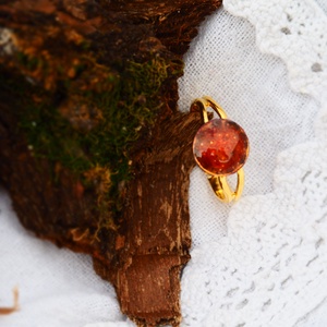 Tűzzománc gyűrű - narancssárga (sötétebb) - Meska.hu