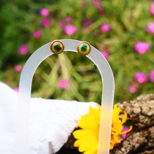 Bedugós fülbevaló - tűzzománc - sárga-zöld - ékszer - fülbevaló - pötty fülbevaló - Meska.hu Bedugós fülbevaló - tűzzománc - sárga-zöld - ékszer - fülbevaló - pötty fülbevaló - Meska.hu