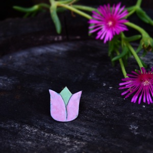 Tulipán bross, kitűző - tűzzománc  - Meska.hu