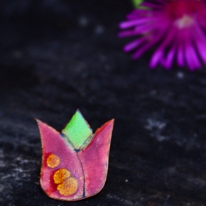 Tulipán bross, kitűző  - tűzzománc  - Meska.hu