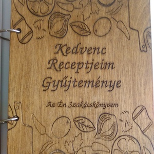 Üres Receptkönyv Fa Borítóval -  - Meska.hu
