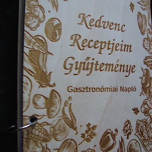 Üres Receptkönyv Natúr Fa Borítóval A5 méretű, Otthon & Lakás, Konyhafelszerelés, tálalás, Sütés, főzés, Receptfüzet, Famegmunkálás, Gravírozás, pirográfia, MESKA