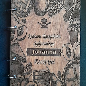 Üres Süteményes Receptkönyv,Névreszóló, Gravirozott Fa Borítóval - otthon & életmód - konyhafelszerelés, tálalás - sütés, főzés - receptfüzet - Meska.hu