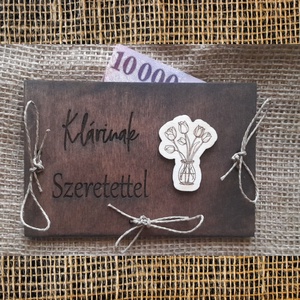 Fából Készült,Névreszóló Pénzátadó,Szeretettel Felirattal - esküvő - emlék & ajándék - nászajándék - esküvői pénzátadó boríték, kártya - Meska.hu