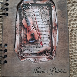 Napló Zenekedvelőknek-Egyedi, Névre Szóló Napló-Notesz  Spirálkötéses A5 Méretben - otthon & életmód - papír, írószer - jegyzetfüzet & napló - Meska.hu