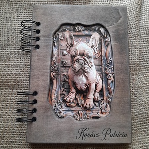 Francia Buldog-Egyedi, Névre Szóló Napló-Notesz  Spirálkötéses A5 Méretben - Meska.hu