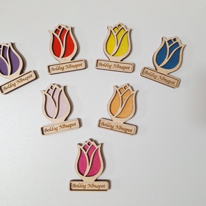 Nőnapi/anyák napi tulipánfejes hűtőmágnes  - otthon & életmód - dekoráció - virágdísz és tartó - virágtartó - Meska.hu