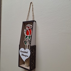 Nőnapi/anyák napi asztali vagy falidísz rózsával - otthon & életmód - dekoráció - asztal és polc dekoráció - asztaldísz - Meska.hu