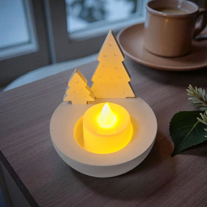 Karácsonyi asztaldekoráció - kerámia mécsestartó - Meska.hu