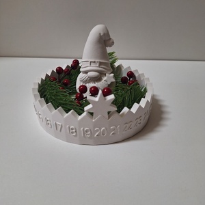 Karácsonyi asztaldekoráció - kerámia adventi számláló - karácsony - karácsonyi lakásdekoráció - ünnepi asztaldekoráció - Meska.hu