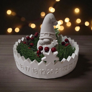 Karácsonyi asztaldekoráció - kerámia adventi számláló, Karácsony, Karácsonyi lakásdekoráció, Ünnepi asztaldekoráció, Kerámia, MESKA