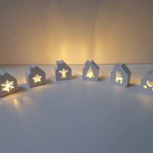 Karácsonyi asztal vagy fali dekoráció - kerámia mécsestartó - karácsony - karácsonyi lakásdekoráció - ünnepi asztaldekoráció - Meska.hu