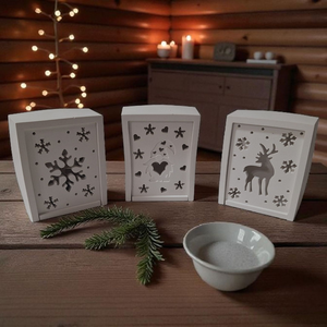 Karácsonyi asztaldekoráció - kerámia mécsestartó - karácsony - karácsonyi lakásdekoráció - ünnepi asztaldekoráció - Meska.hu