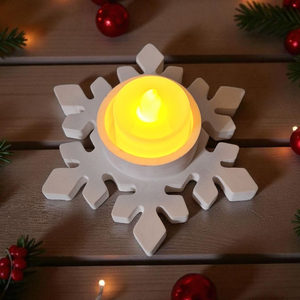 Karácsonyi asztaldekoráció - kerámia mécsestartó, Karácsony, Karácsonyi lakásdekoráció, Ünnepi asztaldekoráció, Kerámia, MESKA