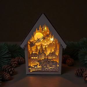 Karácsonyi dísz világítással - Meska.hu