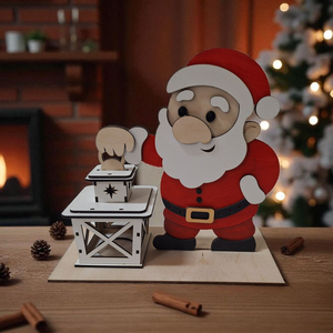 Karácsonyi dísz világítással - Mikulás (télapó) - karácsony - karácsonyi lakásdekoráció - karácsonyi fénydekoráció - Meska.hu