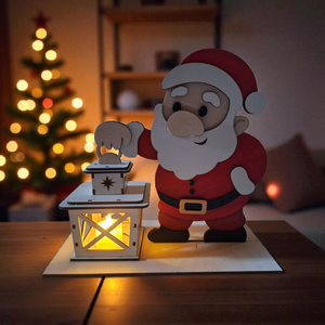 Karácsonyi dísz világítással - Mikulás (télapó), Karácsony, Karácsonyi lakásdekoráció, Karácsonyi fénydekoráció, Famegmunkálás, MESKA