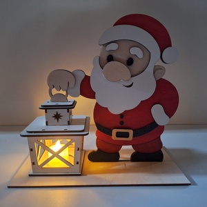 Karácsonyi dísz világítással - Mikulás (télapó) - karácsony - karácsonyi lakásdekoráció - karácsonyi fénydekoráció - Meska.hu