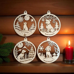 Karácsonyfa dísz  kutyabarátoknak, Karácsony, Karácsonyi lakásdekoráció, Karácsonyfadíszek, Famegmunkálás, MESKA