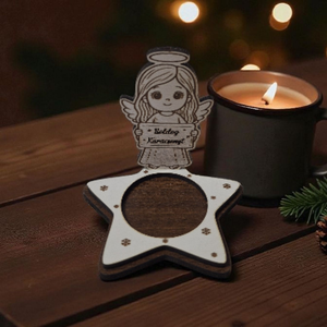 Karácsonyi asztaldekoráció - mécsestartó, Karácsony, Karácsonyi lakásdekoráció, Ünnepi asztaldekoráció, Famegmunkálás, MESKA