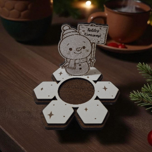 Karácsonyi asztaldekoráció - mécsestartó, Karácsony, Karácsonyi lakásdekoráció, Ünnepi asztaldekoráció, Famegmunkálás, MESKA