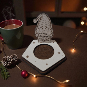 Karácsonyi asztaldekoráció - mécsestartó, Karácsony, Karácsonyi lakásdekoráció, Ünnepi asztaldekoráció, Famegmunkálás, MESKA