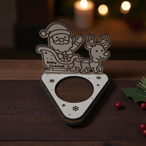 Karácsonyi asztaldekoráció - mécsestartó, Karácsony, Karácsonyi lakásdekoráció, Ünnepi asztaldekoráció, Famegmunkálás, MESKA