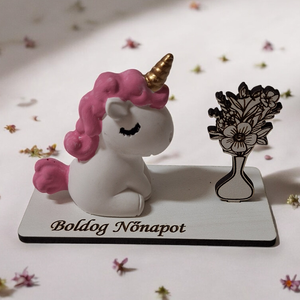 Unikornisos nőnapi asztaldísz, Otthon & Életmód, Dekoráció, Virágdísz és tartó, Virágdíszek, Asztali virágdísz, Famegmunkálás, MESKA